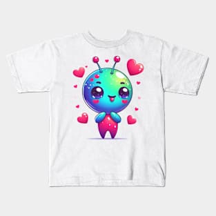 Very cute alien with hearts Kids T-Shirt